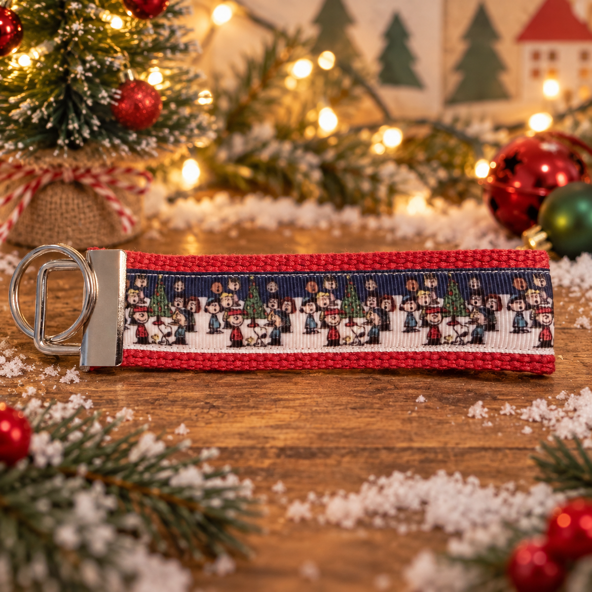 Peanuts Christmas Wristlet Keychain