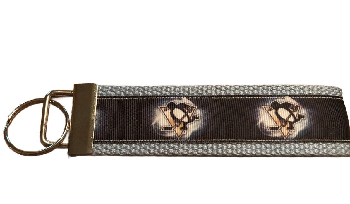 Pittsburgh Penguins Cotton Webbing Keychain/ Wristlet/ Keyfob