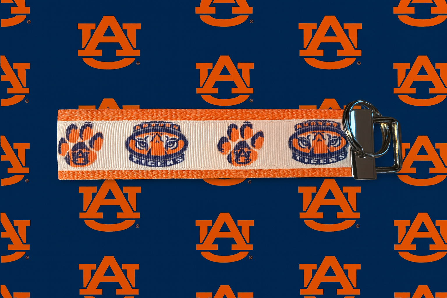 Auburn Tigers Keychain Wristlet – Orange & Navy Football Fan Accessory