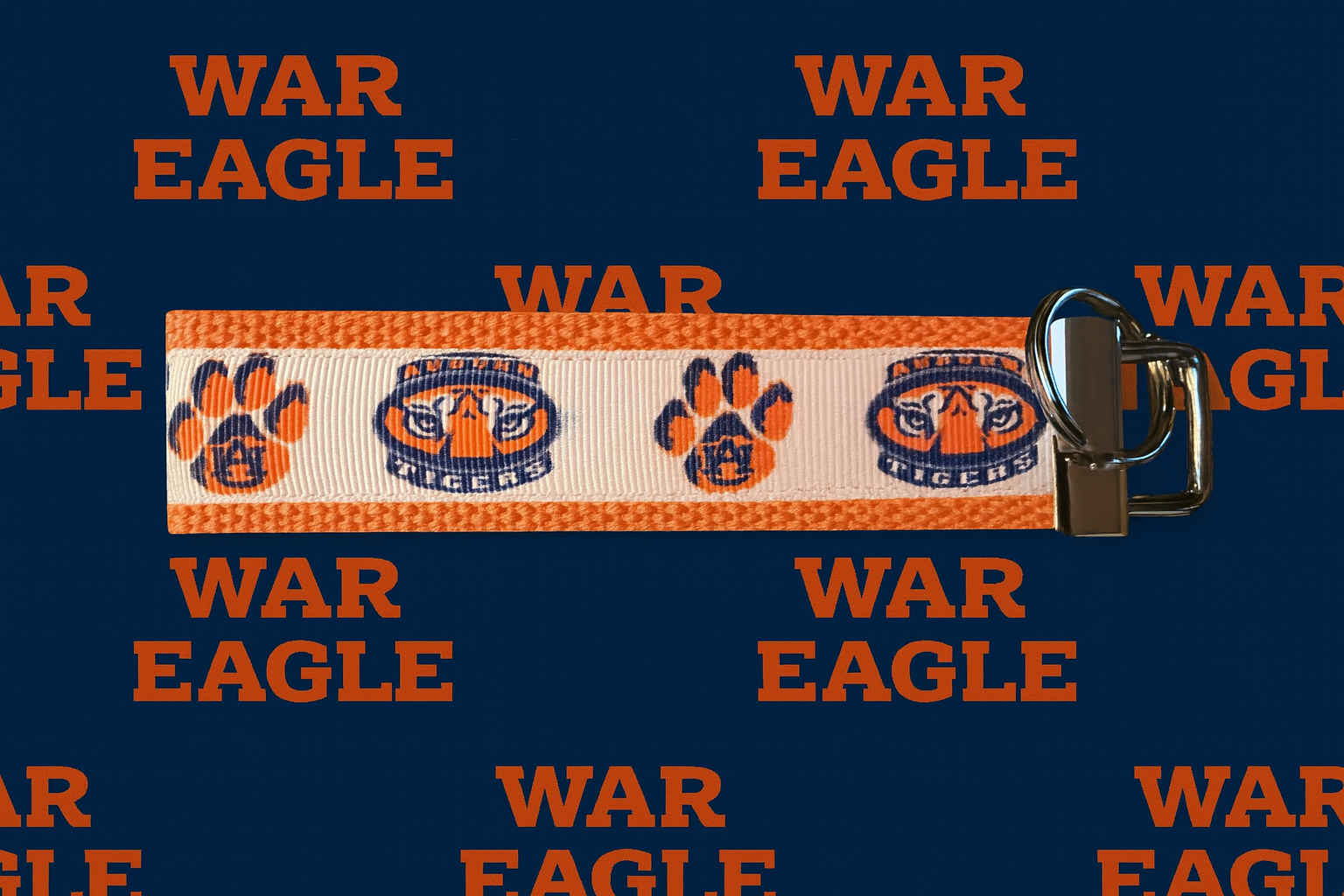 Auburn Tigers Keychain Wristlet – Orange & Navy Football Fan Accessory