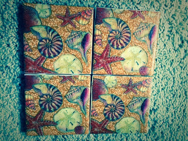 Seashore Treasures Ceramic Tile Coasters (set of 4)