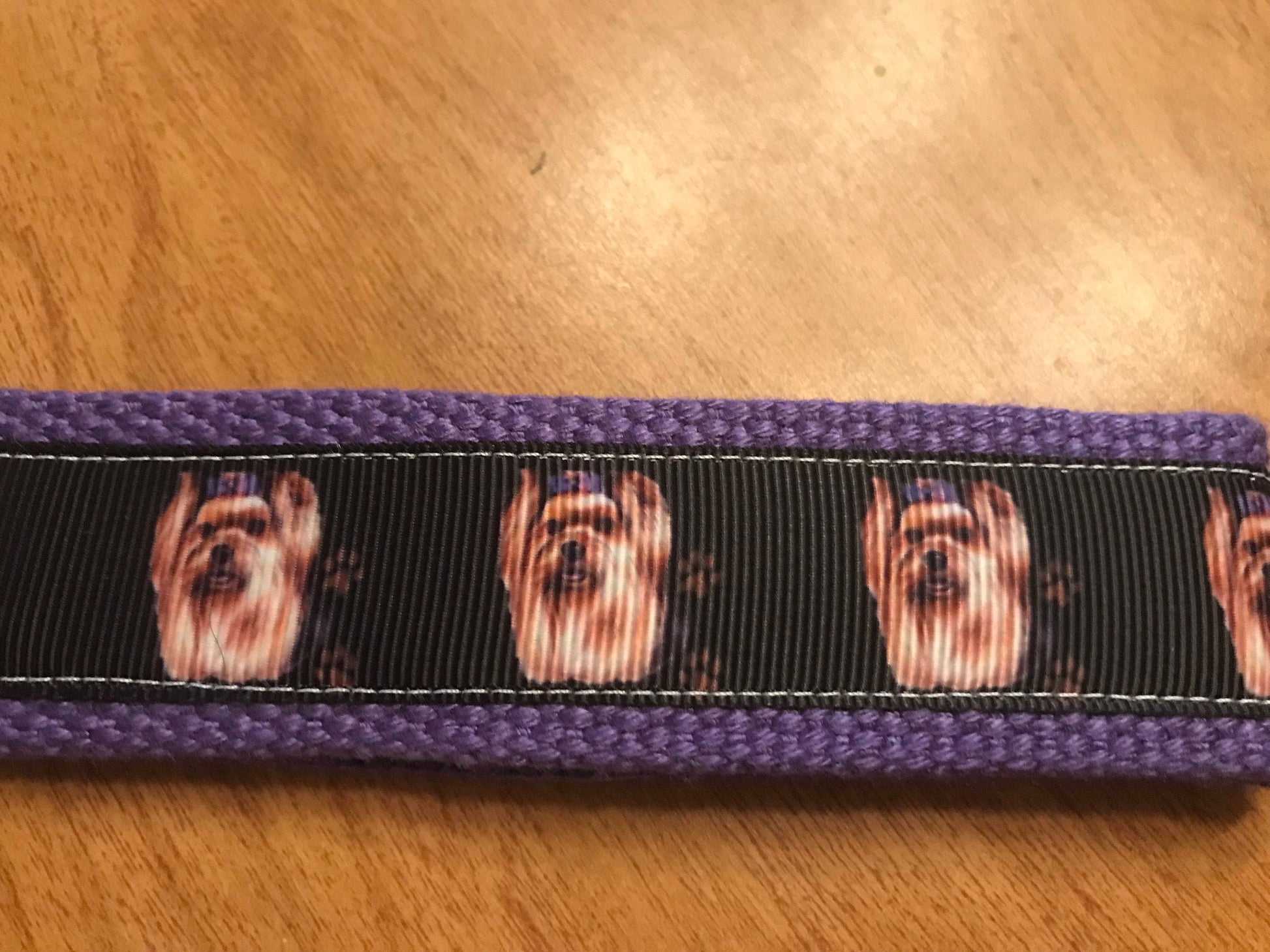 Yorkie Lover Purple Wristlet Keychain – Hands-Free Dog Mom Gift