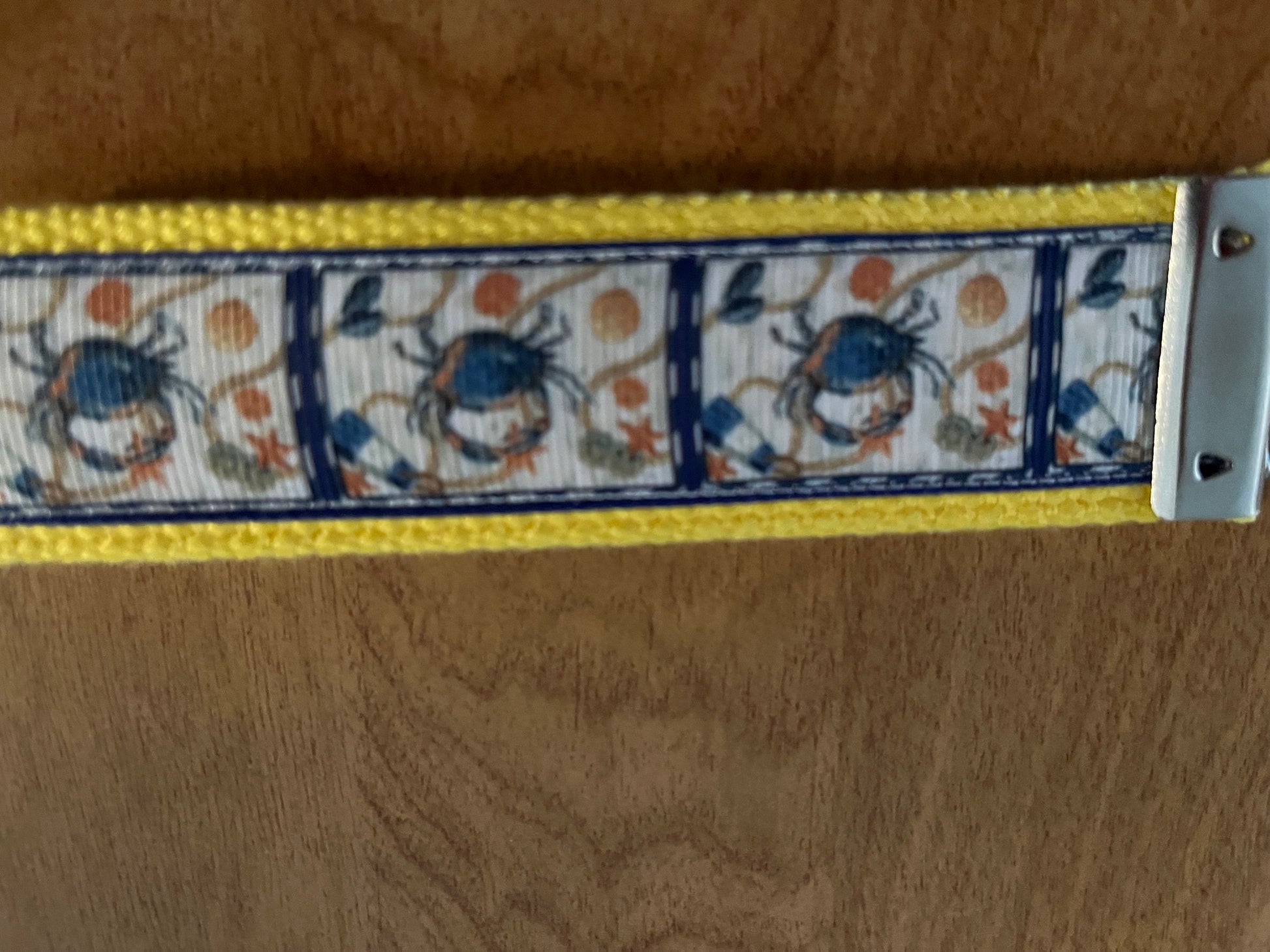 Blue Crab Cotton Webbing Keychain/Wristlet/Keyfob