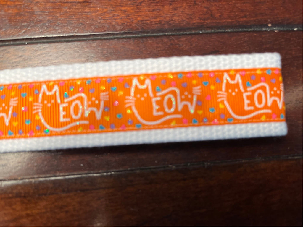 Cat Lover Meow Cotton Webbing Keychain/Keyfob/Wristlet