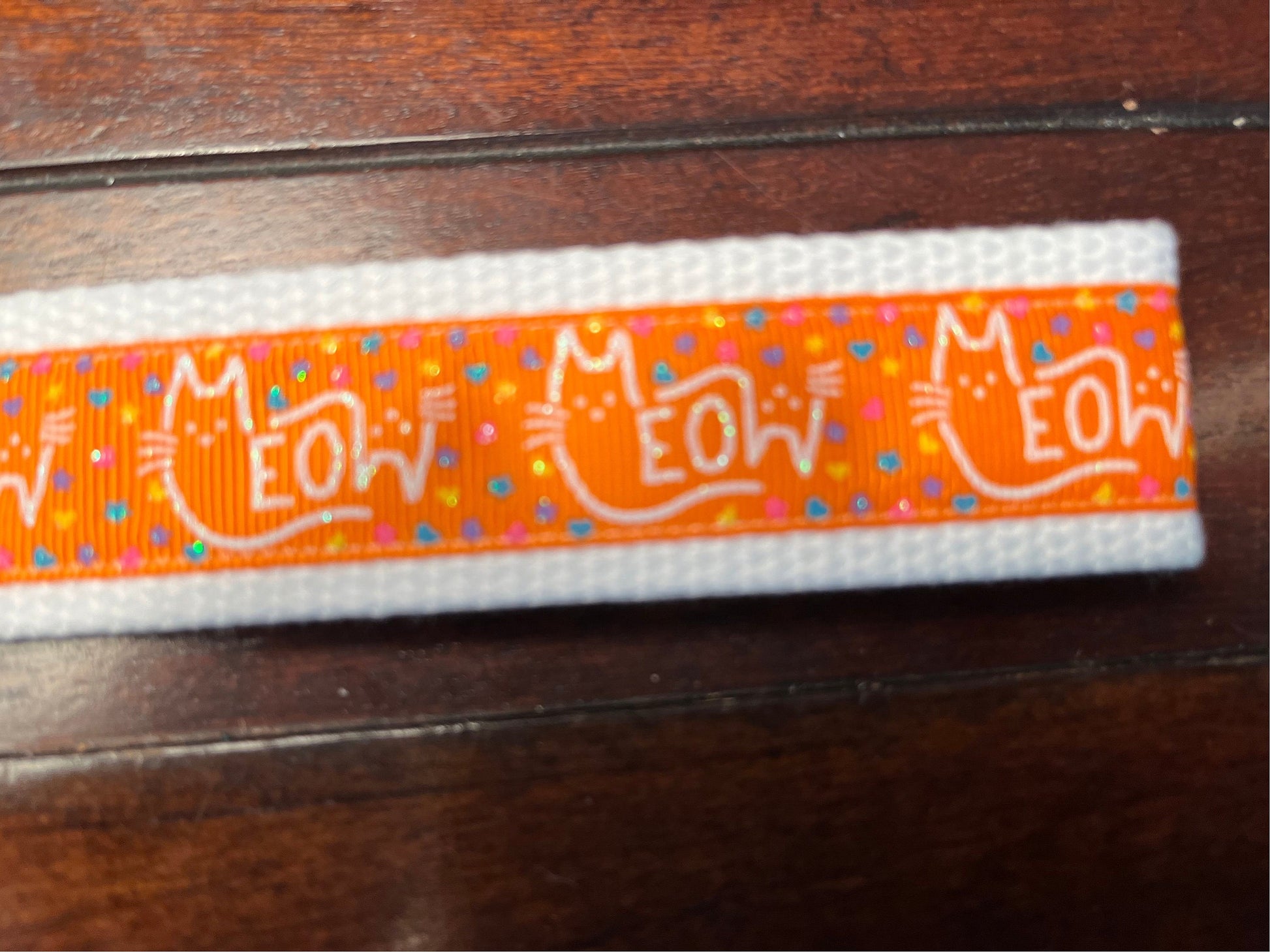 Cat Lover Meow Cotton Webbing Keychain/Keyfob/Wristlet