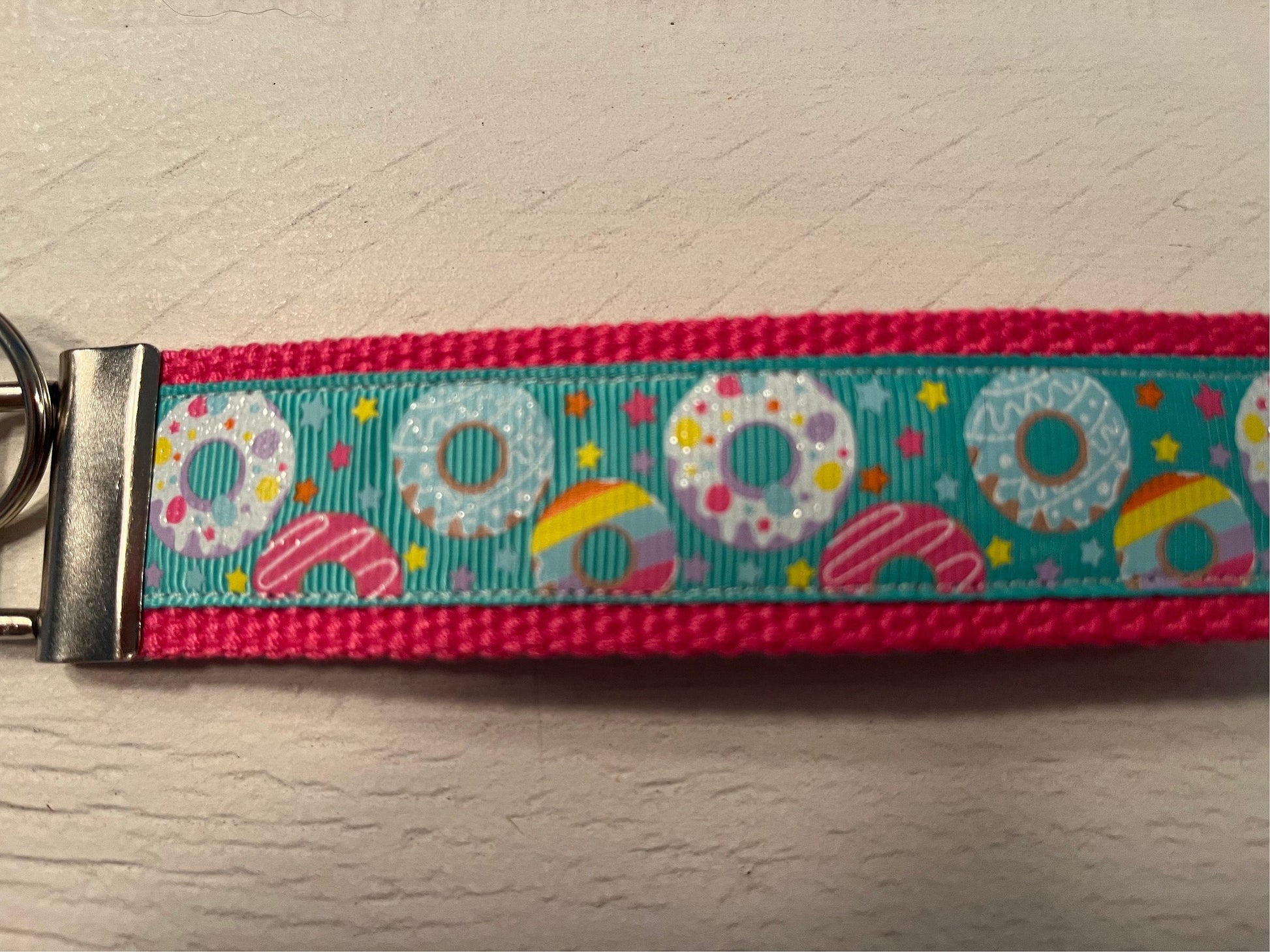 Doughnut  Lovers Cotton Webbing Keychain/ Keyfob/ Wristlet