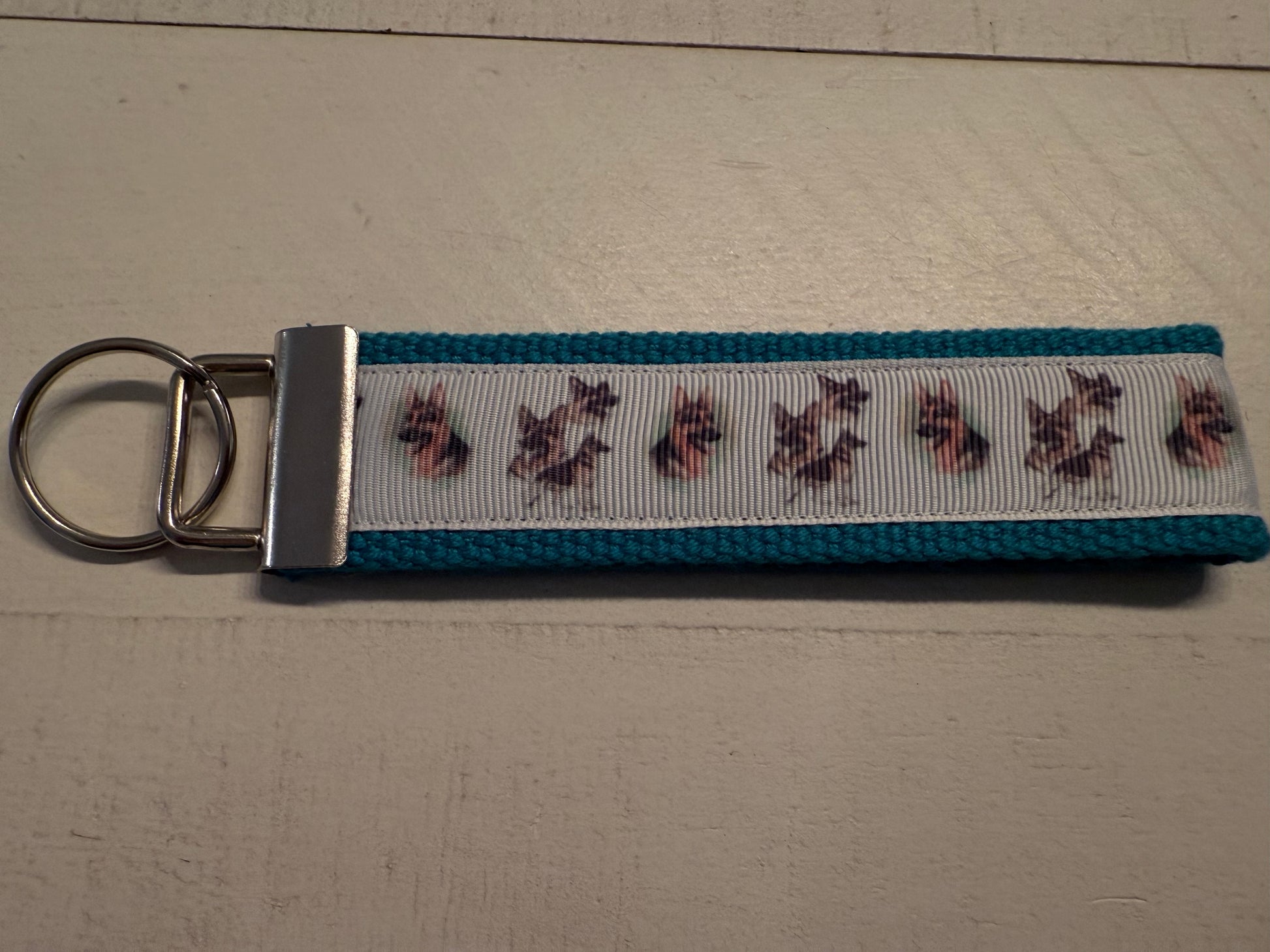 Handmade German Shepherd Keychain Wristlet – Dog Breed Key Fob for Pet Lovers