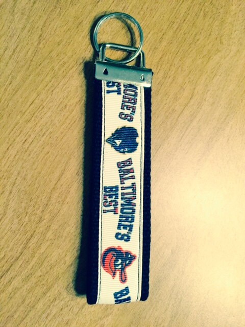 Baltimore's Best Ravens and Orioles Cotton Webbing Keychain/ Key fob