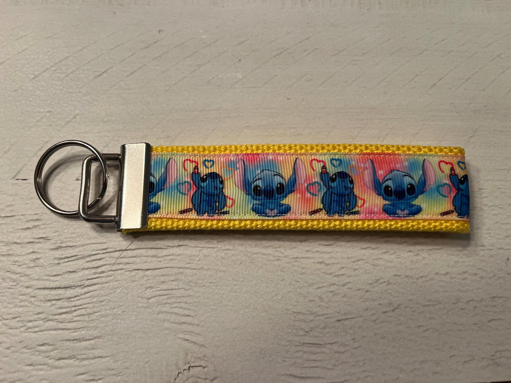 Stitch of LILO and Stitch Cotton Webbing Keychain/ Keyfob/ Wristlet