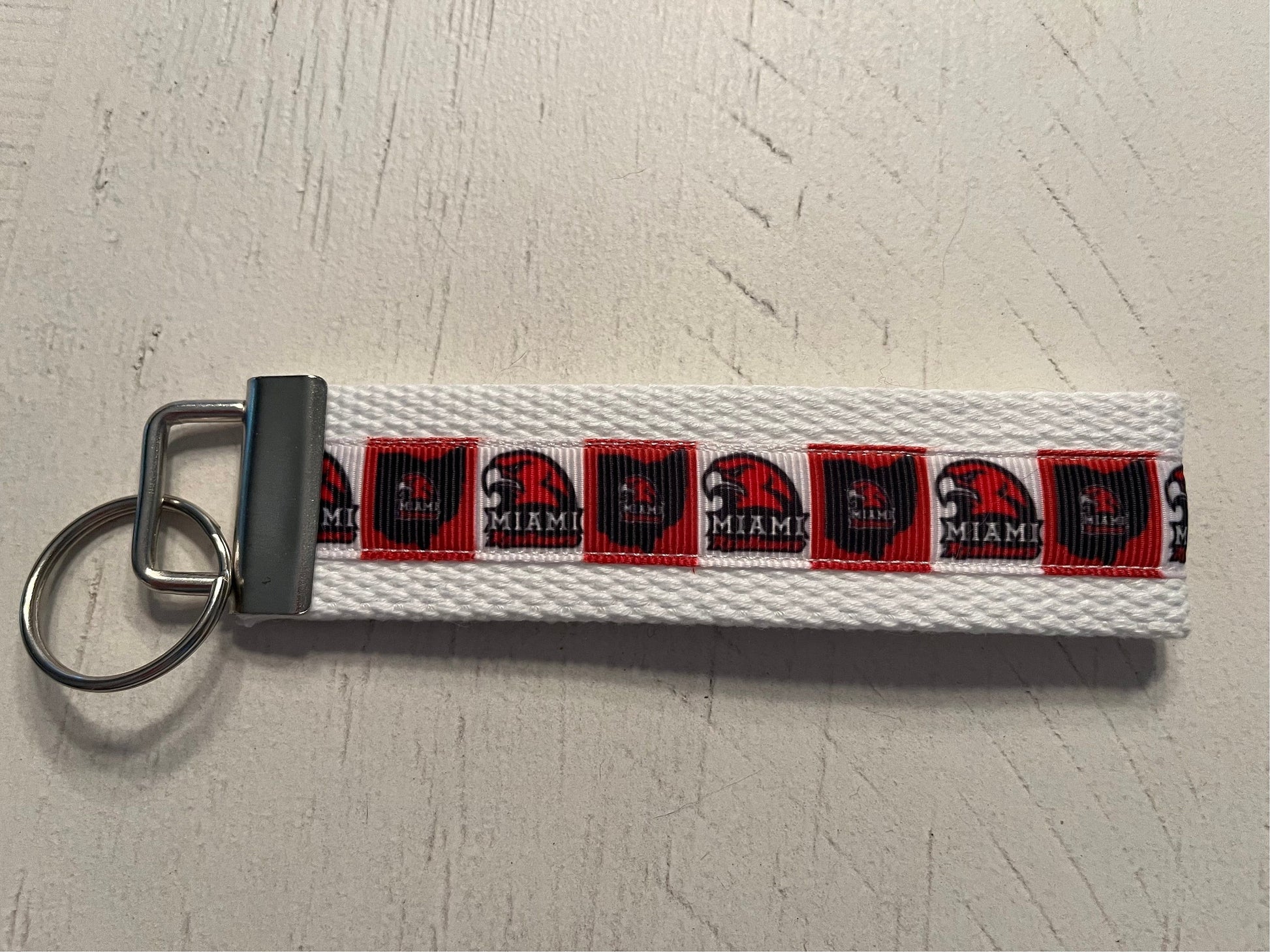 Miami of Ohio University RedHawks Cotton Webbing/keyfob/wristlet