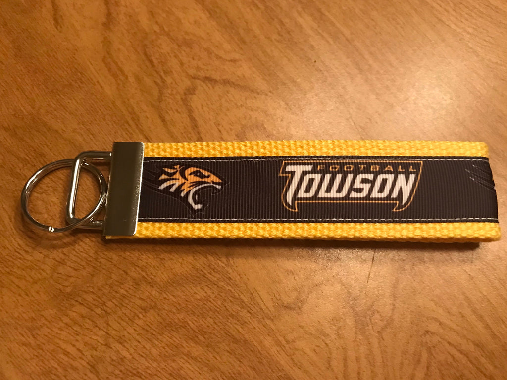 Towson University Football Cotton Webbing Keychain/Keyfob/Wristlet