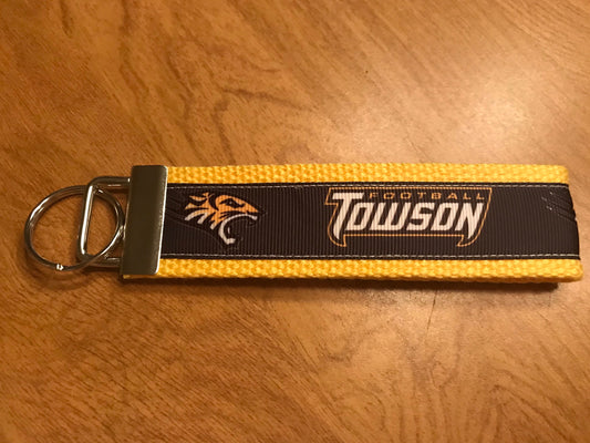 Towson University Football Cotton Webbing Keychain/Keyfob/Wristlet