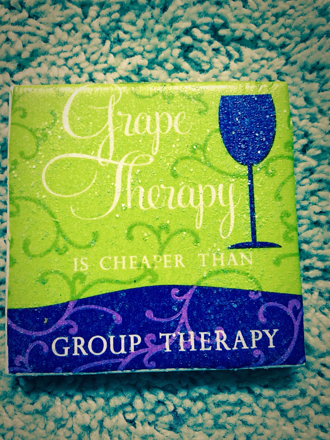 Grape Therapy Ceramic Tile Coasters (set of 4)