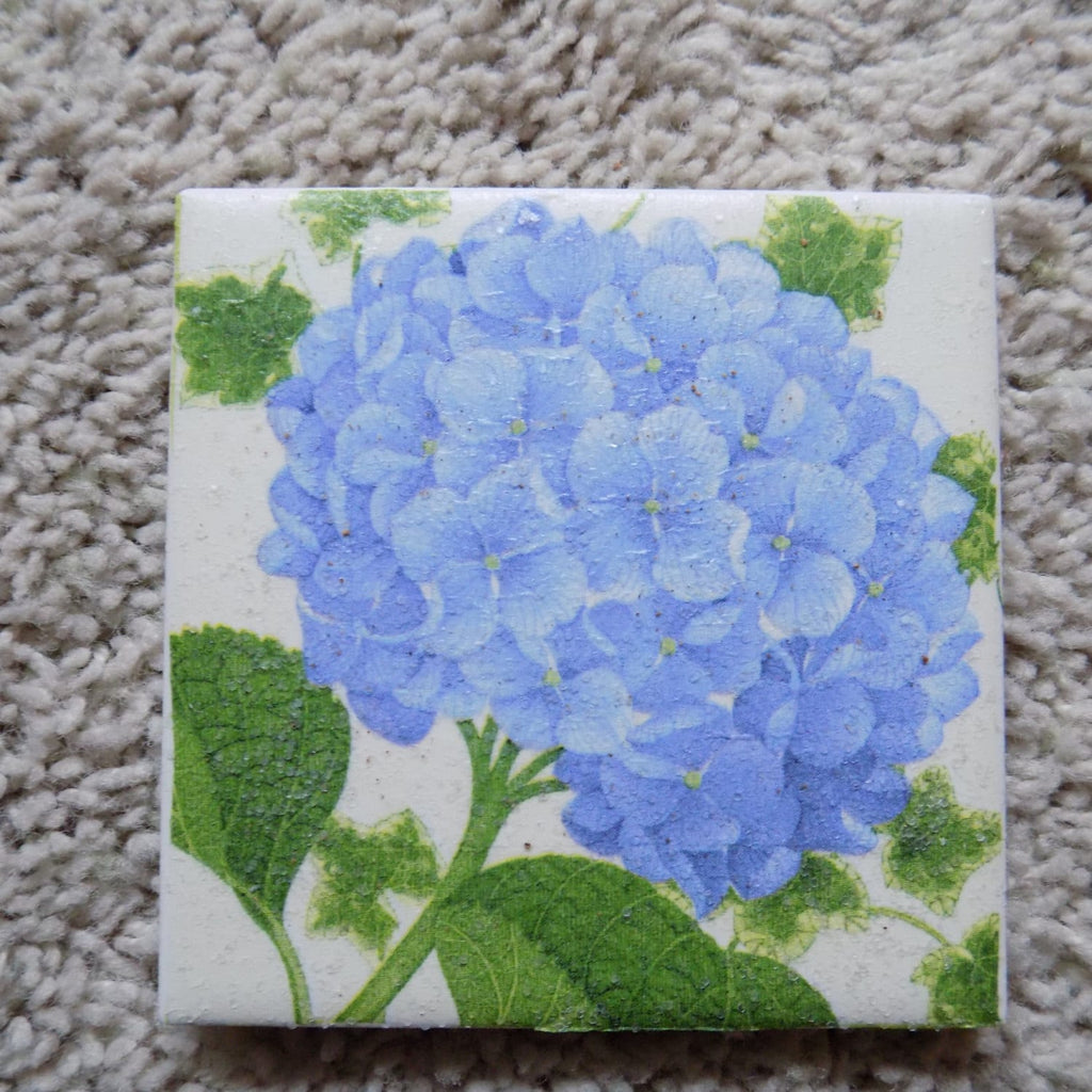 Hydrangea Ceramic Tile Coasters (set of 4)