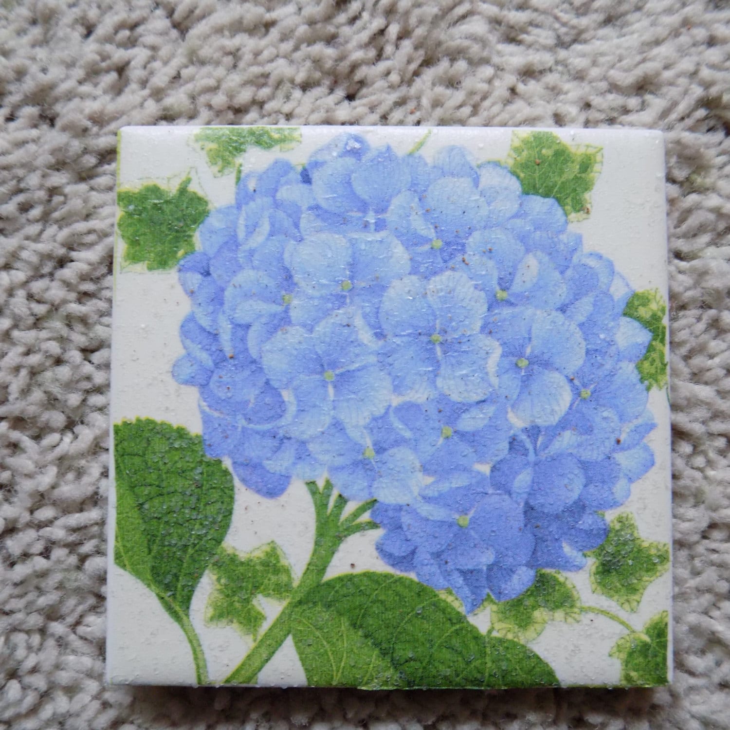 Hydrangea Ceramic Tile Coasters (set of 4)