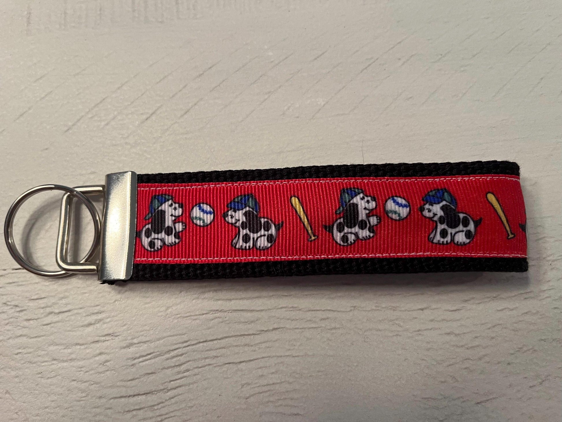 Baseball Lover keychain for Kids Cotton Webbing Keychain/ Wristlet/ Keyfob