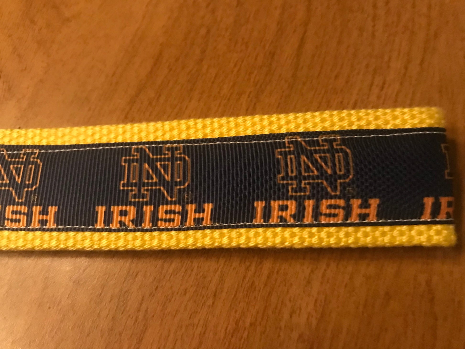 Navy and Gold Fighting Irish Cotton Webbing Keychain/Keyfob/Wristlet
