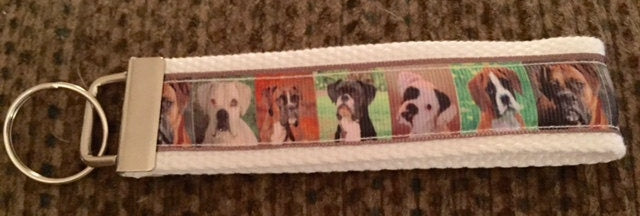 Boxer Cotton Webbing Keychain/ Wristlet/ Keyfob