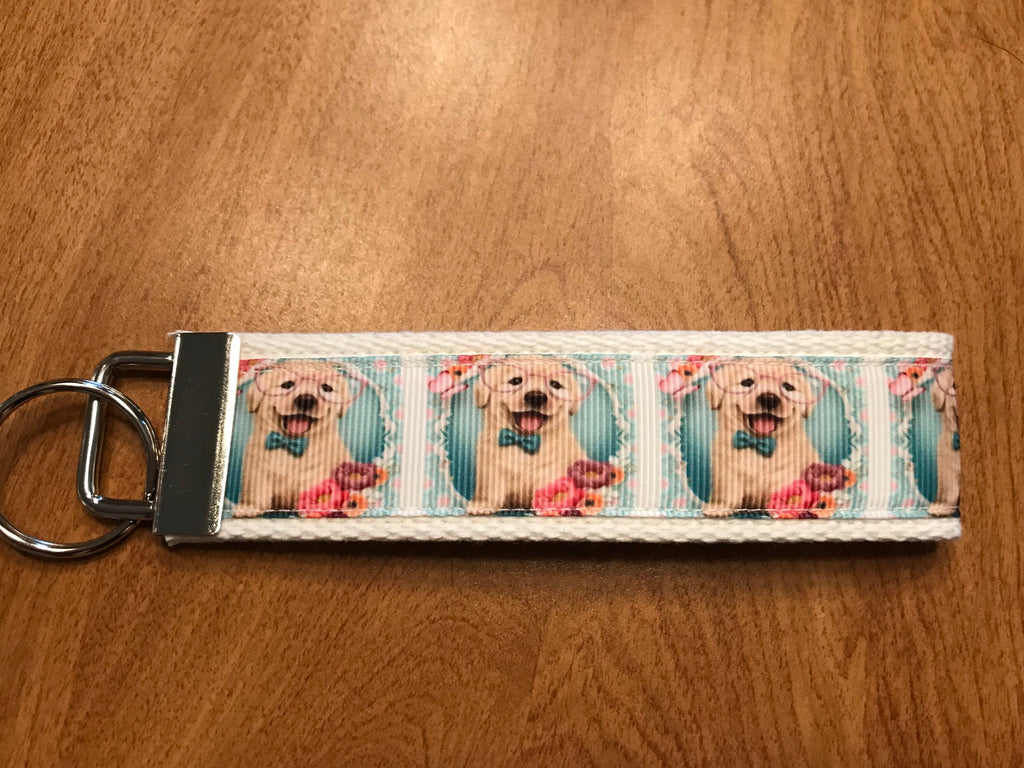 Professor Golden Retriever Keychain – Cute Dog Lover Gift, School Teacher Keychain, Puppy Accessory