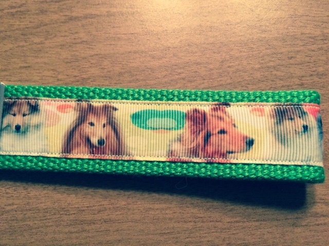 Collie Lover Cotton Webbing Keychain/ Keyfob/ Wristet