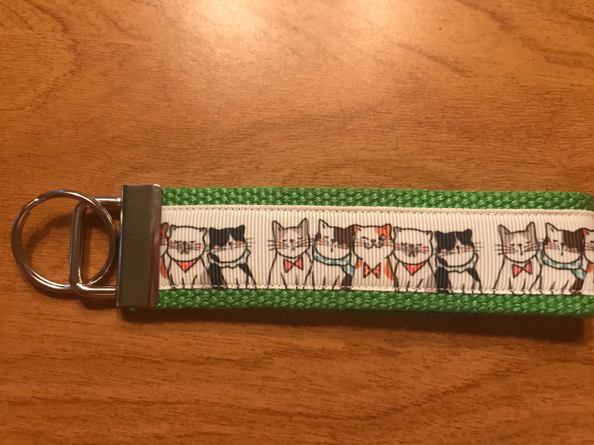 Cat Lover Cotton Webbing Keychain/Keyfob/Wristlet