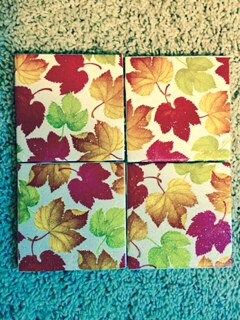Colorful Autumn Maple Leaves Ceramic Tile Coasters (Set of 4)