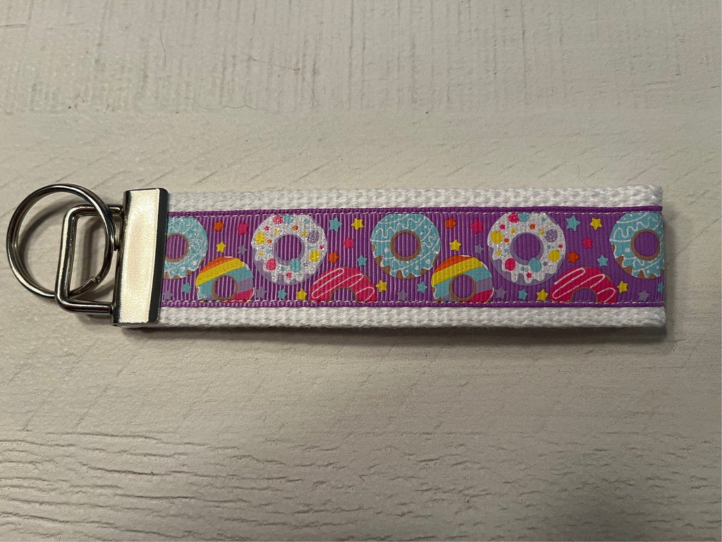 Doughnut  Lovers Cotton Webbing Keychain/ Keyfob/ Wristlet