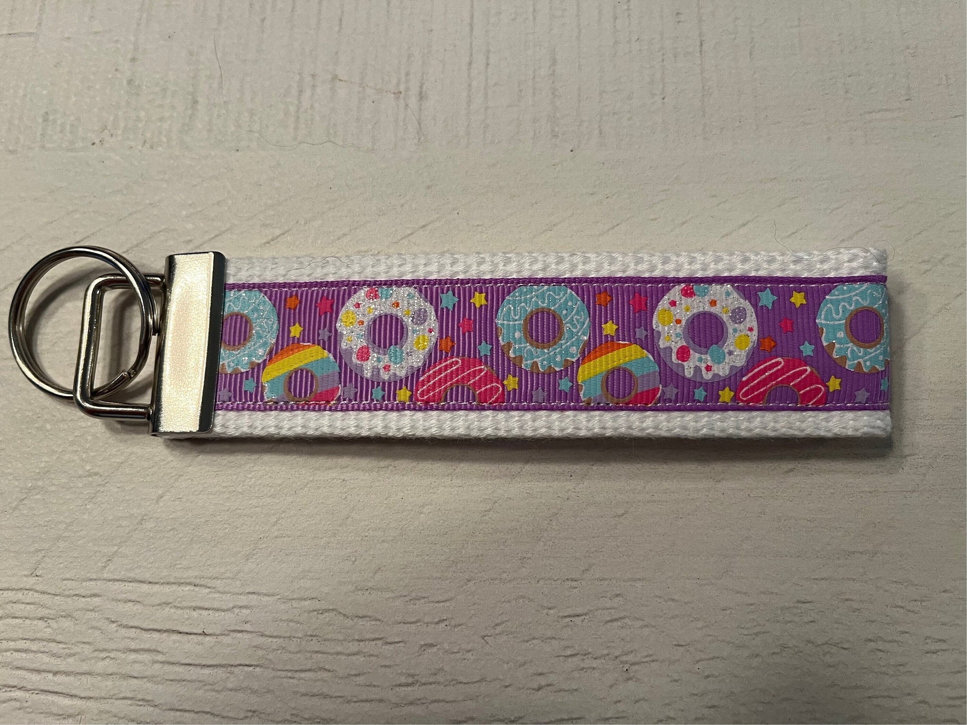 Doughnut  Lovers Cotton Webbing Keychain/ Keyfob/ Wristlet