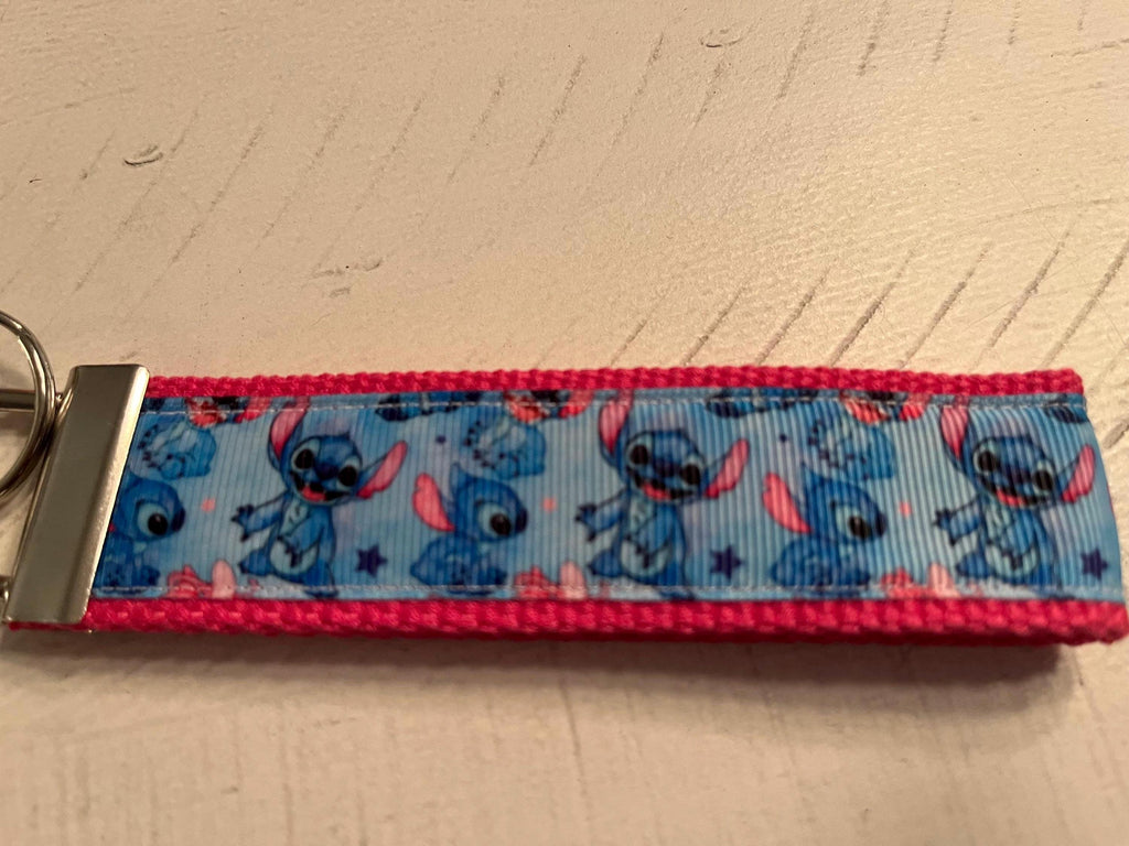 Stitch of LILO and Stitch Cotton Webbing Keychain/ Keyfob/ Wristlet