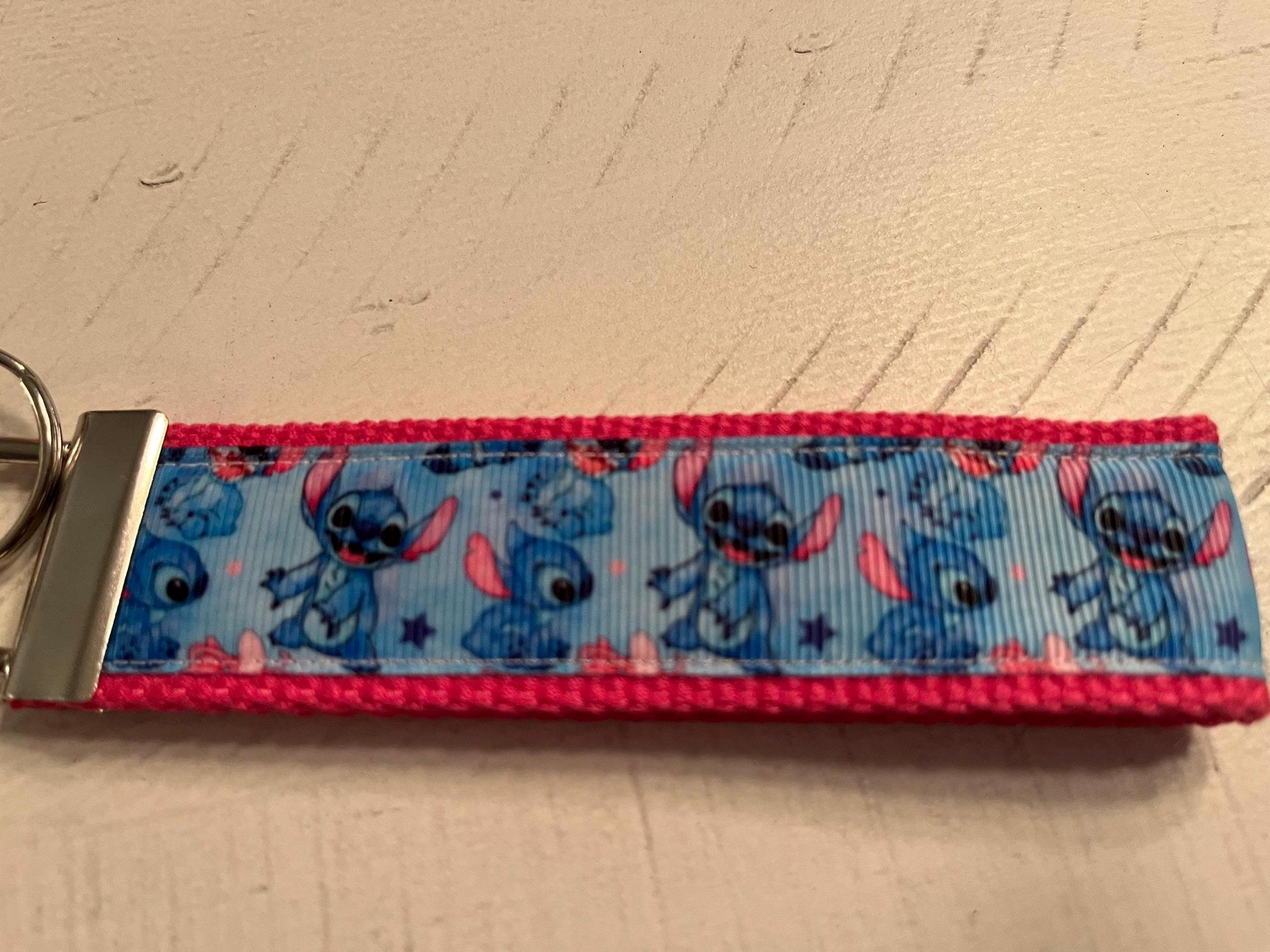 Stitch of LILO and Stitch Cotton Webbing Keychain/ Keyfob/ Wristlet