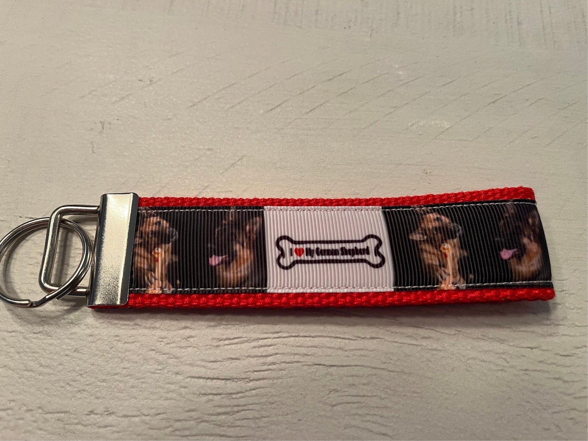 German Shepherd Keychain – I Love My German Shepherd Dog Lover Gift, Puppy Key Fob, Pet Parent Accessory