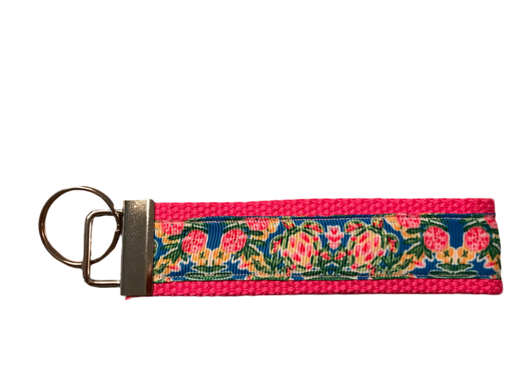 Pulitzer Pink and Blue Sea Turle Keychain/ Keyfob/Wristlet