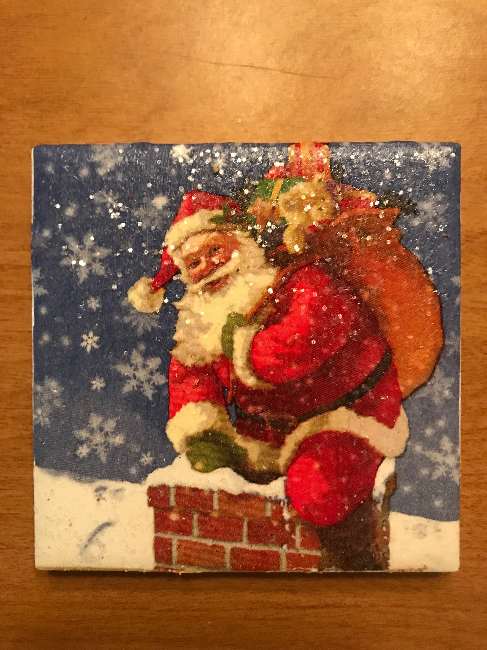 Santa is Coming to Town Ceramic Tile Coasters (set of 4)