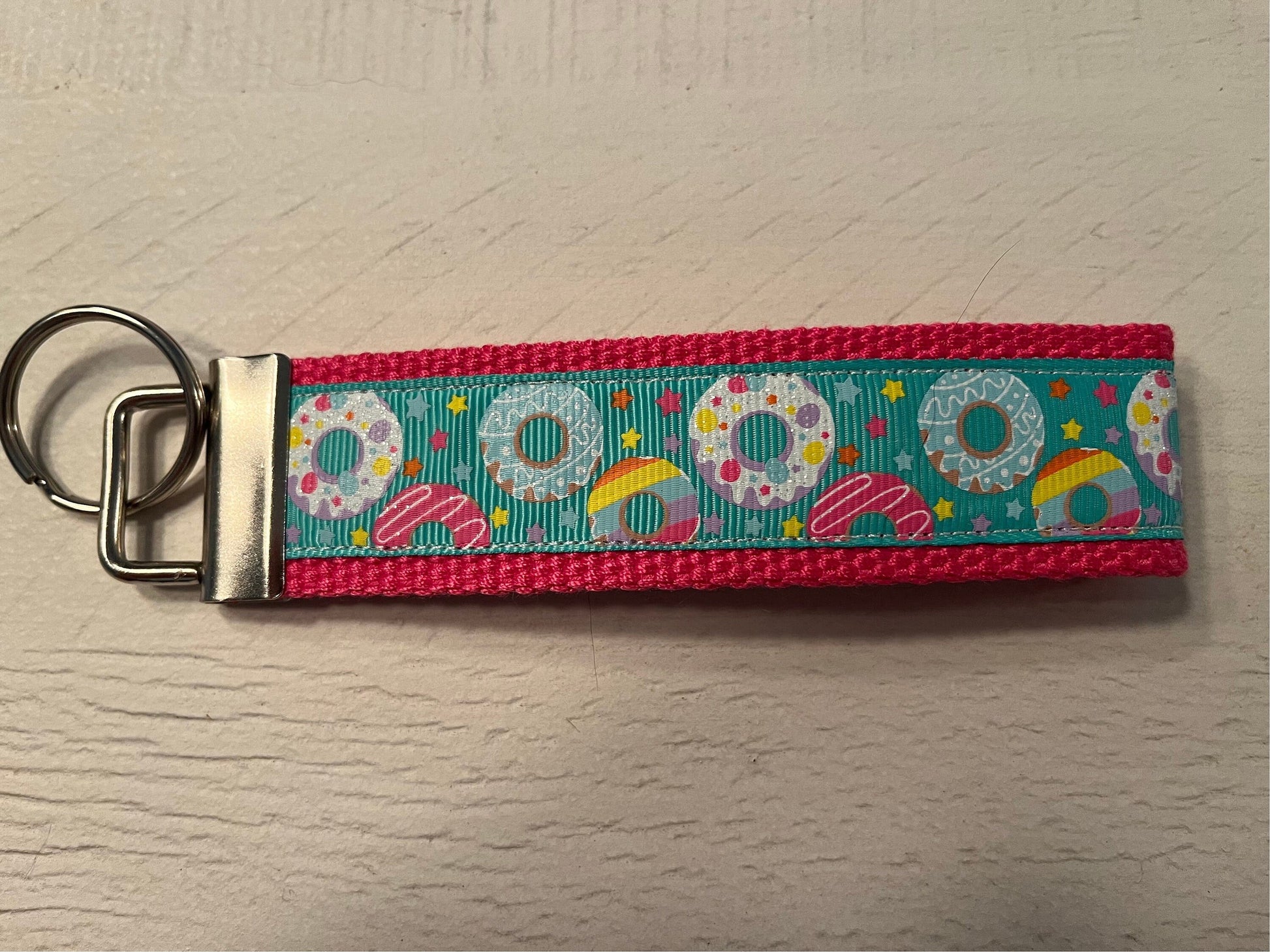 Doughnut  Lovers Cotton Webbing Keychain/ Keyfob/ Wristlet