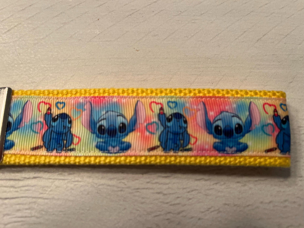 Stitch of LILO and Stitch Cotton Webbing Keychain/ Keyfob/ Wristlet