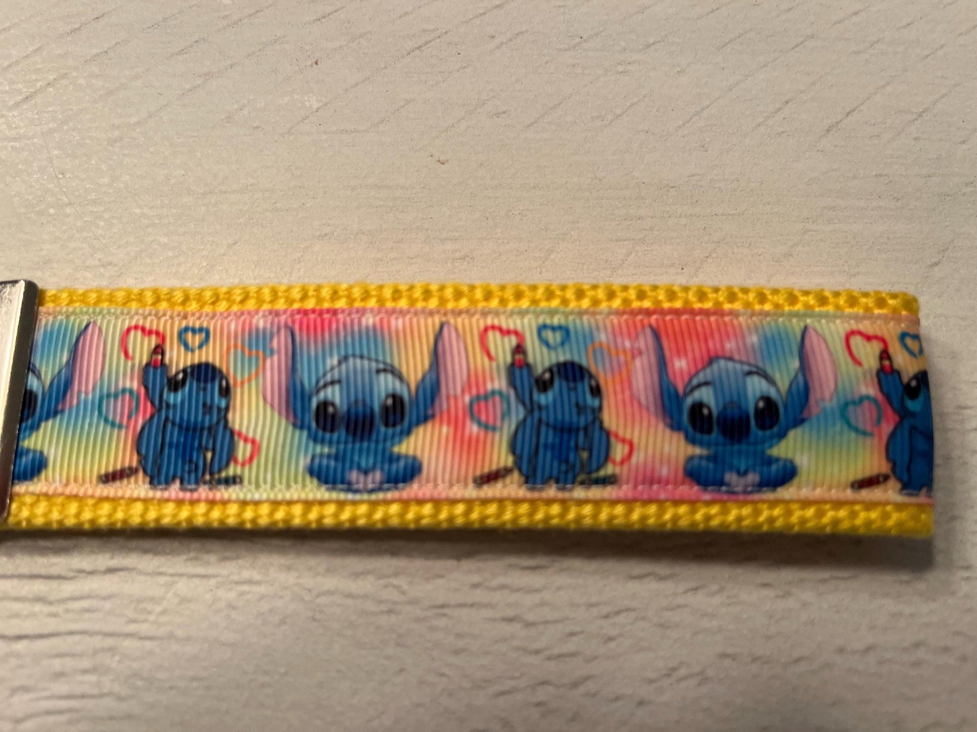 Stitch of LILO and Stitch Cotton Webbing Keychain/ Keyfob/ Wristlet