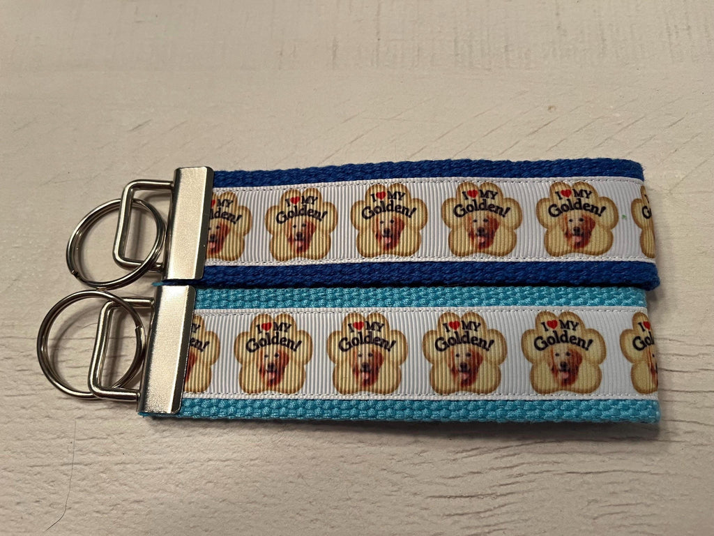 I Love My Golden Keychain – Golden Retriever Dog Lover Gift, Puppy Key Fob, Pet Parent Accessory