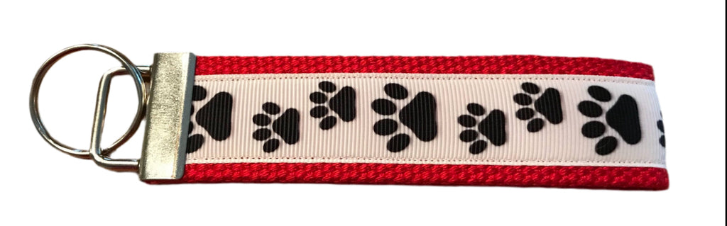 Pawprint Keychain - Black and White