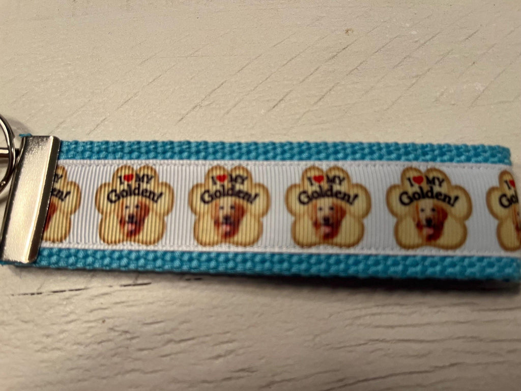 I Love My Golden Keychain – Golden Retriever Dog Lover Gift, Puppy Key Fob, Pet Parent Accessory