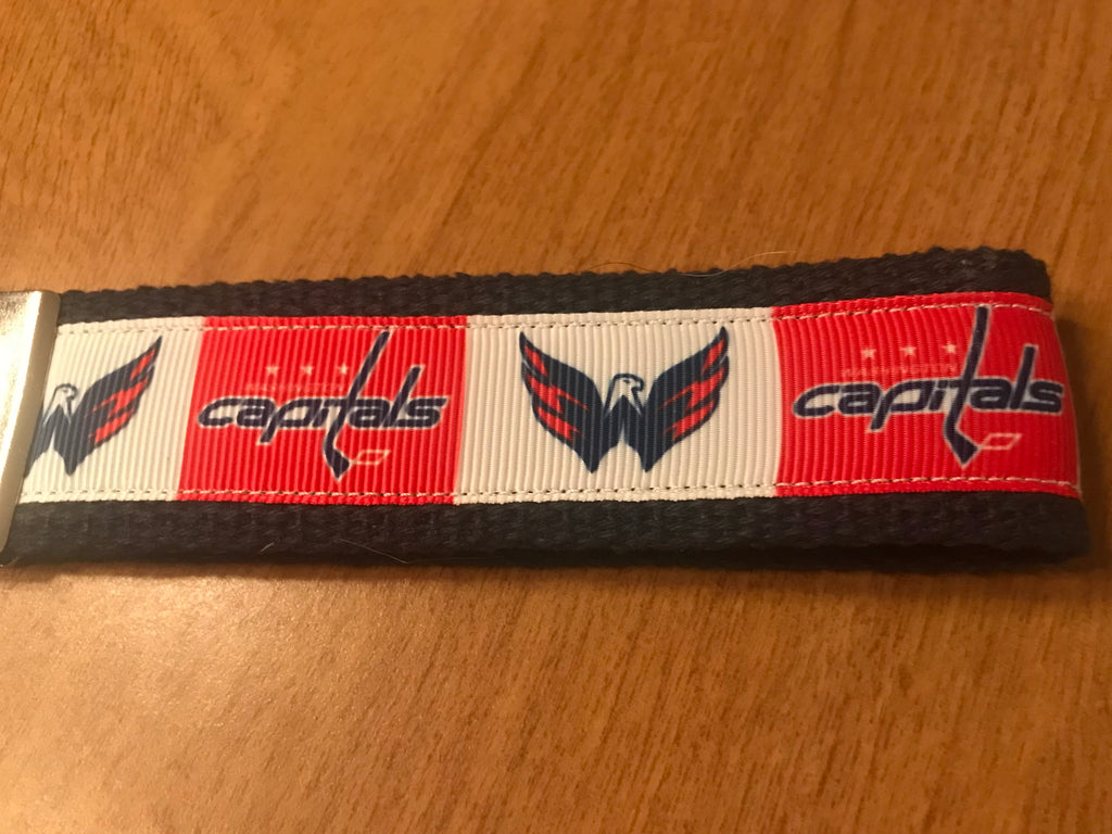 Red and White Washington Capitals Cotton Webbing keychains/Keyfob/Wristlets