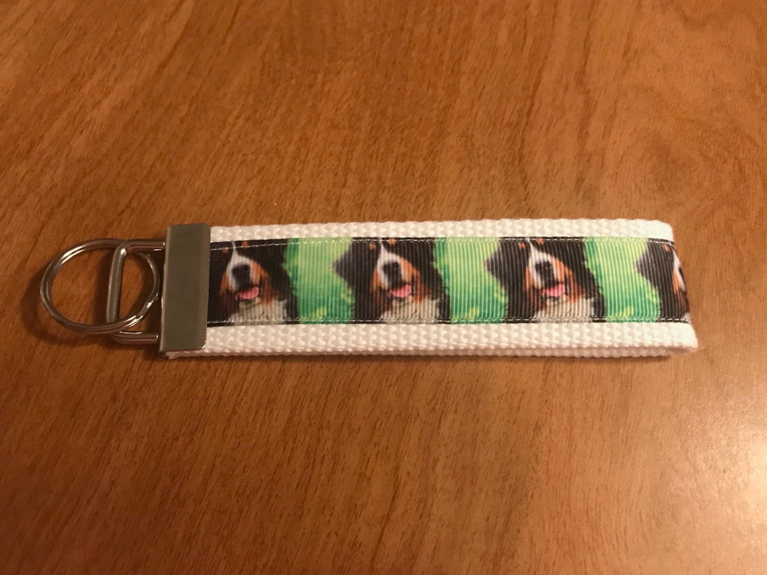 Bernese Mountain Dog Cotton Webbing Keychain/Keyfob/Wristlet