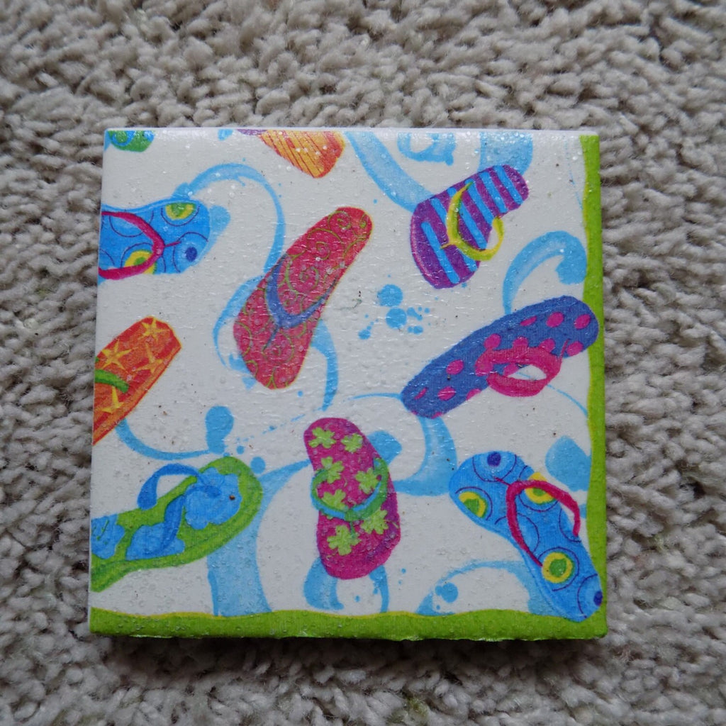 Flip Flop Fiesta Ceramic Tile Coasters (set of 4)
