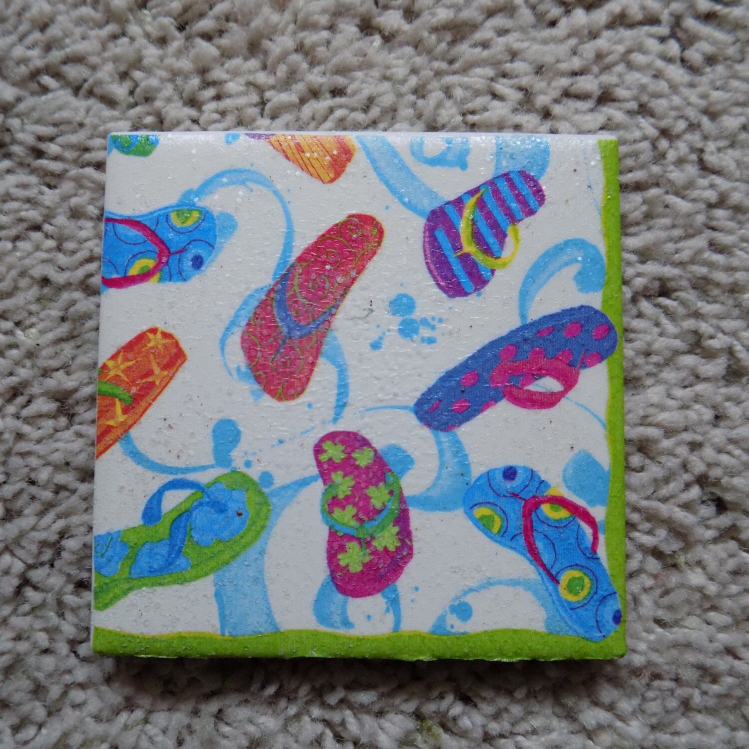 Flip Flop Fiesta Ceramic Tile Coasters (set of 4)