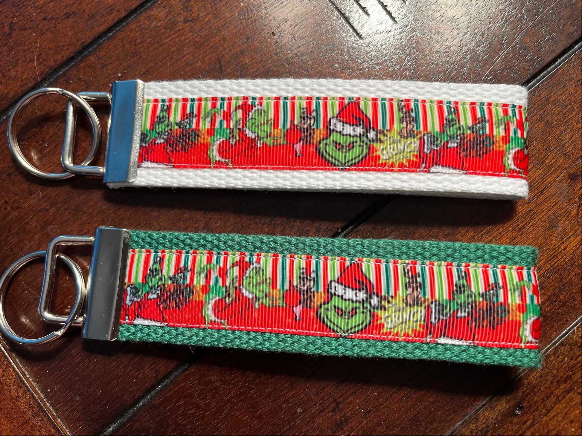 Grinch  Cotton Webbing Keychain/wristlet/keyfob