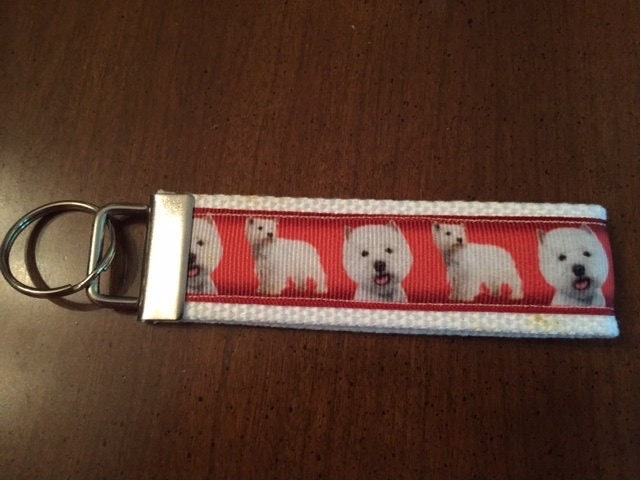 Westie Dog Keychain Wristlet – Cute West Highland White Terrier Gift
