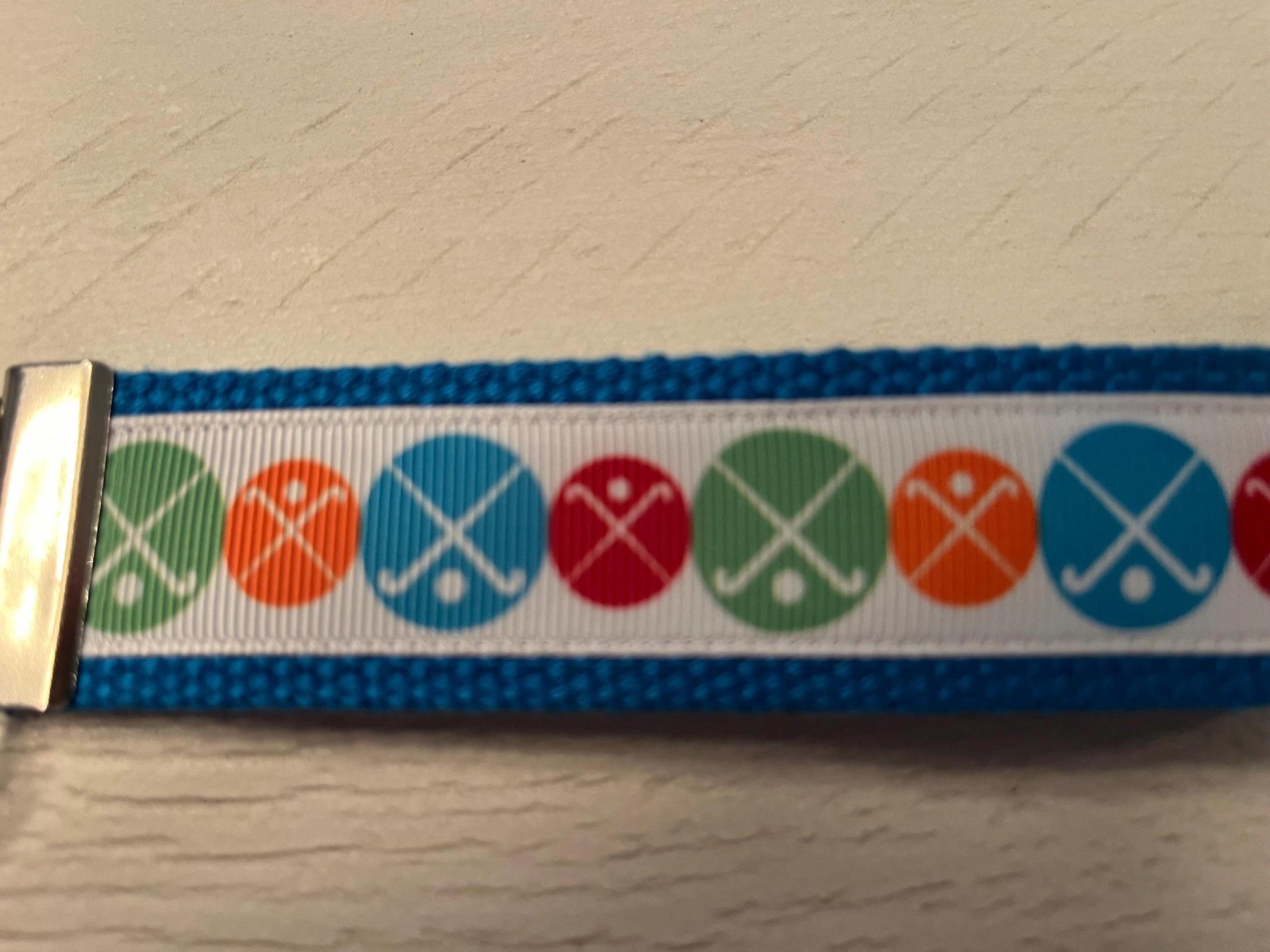 Field Hockey Cotton Webbing Keychain/ Wristlet/ Keyfob