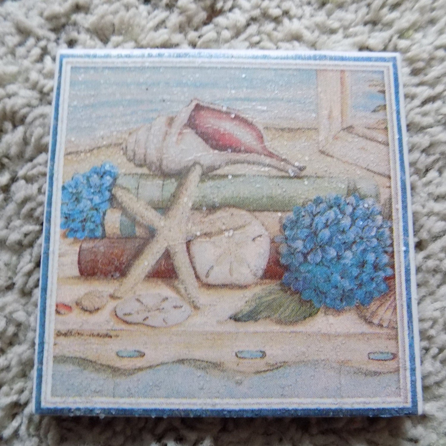 Beach Story Ceramic Tile Coasters (Set of 4)