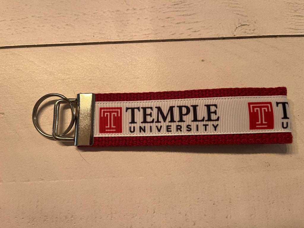 Temple University Cotton Webbing Keychain/ Wristlet/ Keyfob