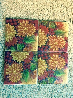 Colorful Chrysanthemum (mums) Ceramic Tile Coasters (Set of 4)