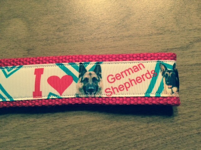 I LOVE German Shepherds Keychain, Keyfob, Wristlet